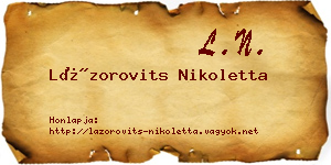 Lázorovits Nikoletta névjegykártya